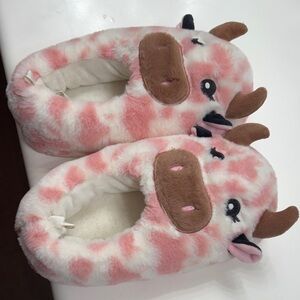 Wonder Pink and White Cow Slippers